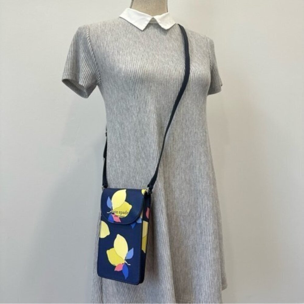 Kate Spade Cameron Lemon Zest North South Small Phone Crossbody Bag